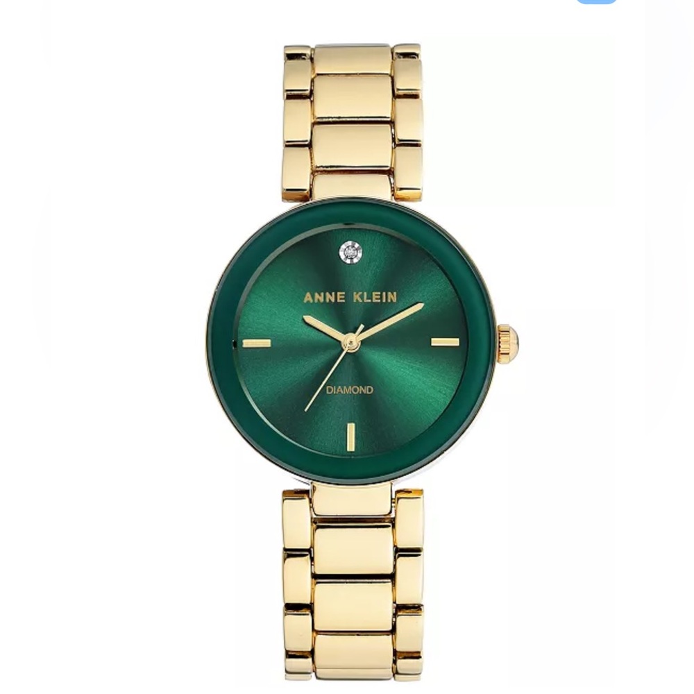 Anne Klein Women's Diamond-Accent Gold-Tone Bracelet Watch 32mm